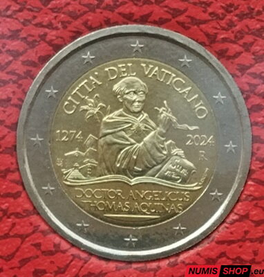 Vatikán 2 euro 2024 - Tomáš Akvinský