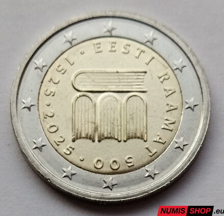 Estónsko 2 euro 2025 - 500 rokov kníh - UNC