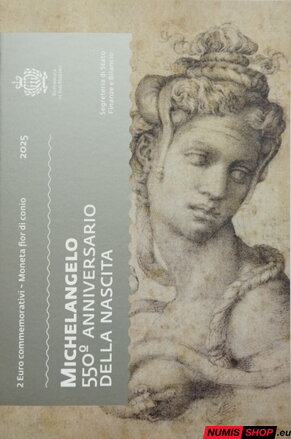 San Maríno 2 euro 2025 - Michelangelo - UNC