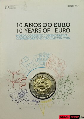 Portugalsko 2 euro 2012 - 10 rokov euro - COIN CARD