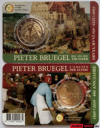 Belgicko 2 euro 2019 - Pieter Bruegel - COIN CARD