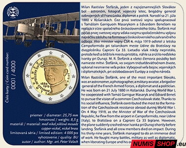 Slovensko 2 euro 2019 - M. R. Štefánik - COIN CARD