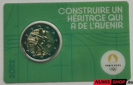 Francúzsko 2 euro 2022 - OH Paríž 2024 - COIN CARD green