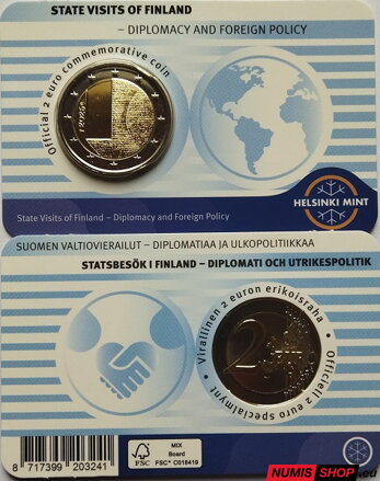 Fínsko 2 euro 2025 - Diplomacy - COIN CARD (EN)
