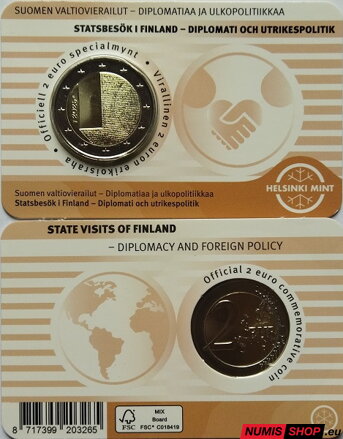 Fínsko 2 euro 2025 - Diplomacy - COIN CARD (FIN)