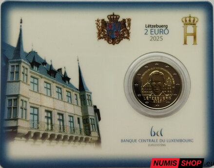 Luxembursko 2 euro 2025 - 25. výročie Henri - COIN CARD