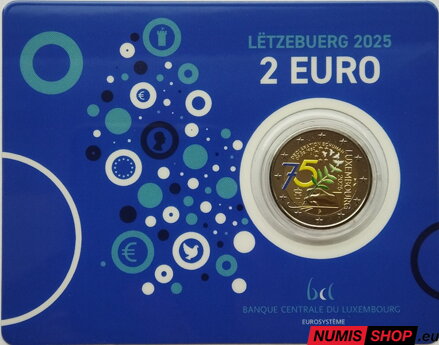 Luxembursko 2 euro 2025 - Schumanova deklarácia COLOR - COIN CARD