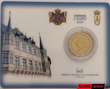 Luxembursko 2 euro 2026 - Nástup veľkovojvodu Guillauma na trón - COIN CARD