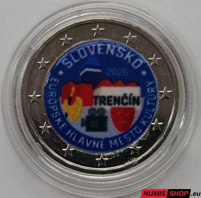 Slovensko 2 euro 2026 - Trenčín - Európske hlavné mesto kultúry 2026 - COLOR (modrá)