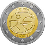 Slovinsko 2 euro 2009 - 10. výročie hospodárskej a menovej únie - UNC