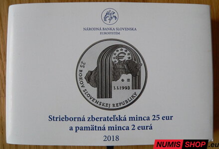 Slovensko 2 + 25 euro 2018 - 25. výročie SR - PROOF