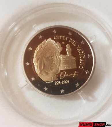 Vatikán 2 euro 2021 - Dante Alighieri - PROOF
