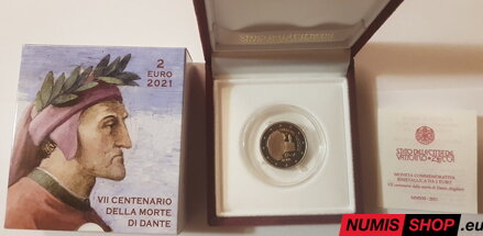 Vatikán 2 euro 2021 - Dante Alighieri - PROOF