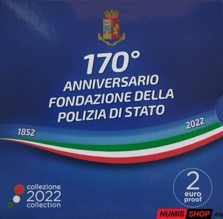 Taliansko 2 euro 2022 - Polícia - PROOF