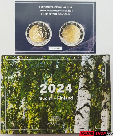 Fínsko 2 x 2 euro 2024 - Fínska architektúra a Democracy - dvojička - PROOF