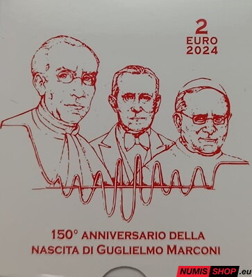 Vatikán 2 euro 2024 - Guglielmo Marconi - PROOF