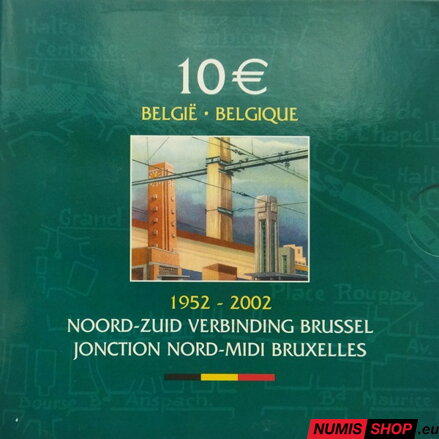 Belgicko 10 eur 2002 - Jonction Nord Midi - PROOF