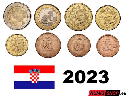 Sada Chorvátsko 2023 - 1 cent - 2 euro - UNC