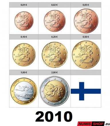 Sada Fínsko 2010 - 1 cent - 2 euro - UNC