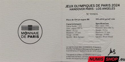 Francúzsko 10 euro - 2024 - OH Paríž - PROOF