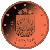 1 cent Lotyšsko 2014 - UNC