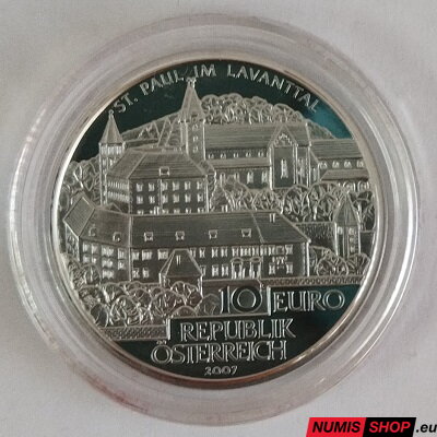 10 eur Rakúsko 2007 - Opátstva a kláštory v Rakúsku - Sankt Paul in Lavanttal - PROOF