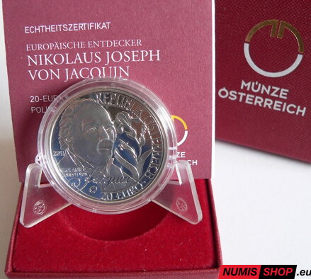 Rakúsko 20 eur 2011 - Európsky objaviteľ - Nikolaus von Jacquin - PROOF
