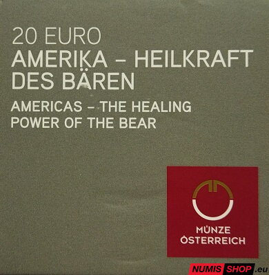 Rakúsko 20 eur 2023 - Eyes of the Continents - Americas - The Power of the Bear - PROOF