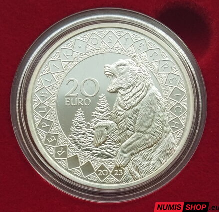 Rakúsko 20 eur 2023 - Eyes of the Continents - Americas - The Power of the Bear - PROOF
