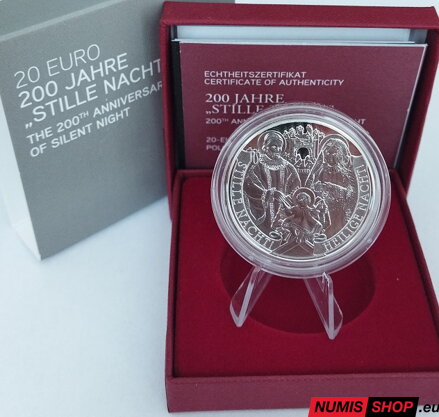 Rakúsko 20 eur 2018 - Silent Night - PROOF