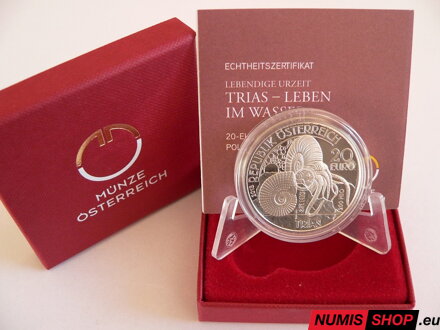 Rakúsko 20 eur 2013 - Život na zemi - Trias - PROOF