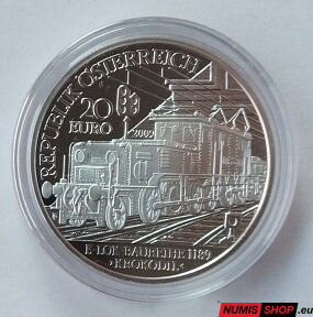 Rakúsko 20 eur 2009 - Rakúske železnice 5/6 - Elektrifikácia železníc - PROOF