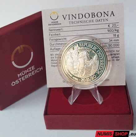 Rakúsko 20 eur 2010 - Rím na Dunaji 2/6 - Vindobona - PROOF