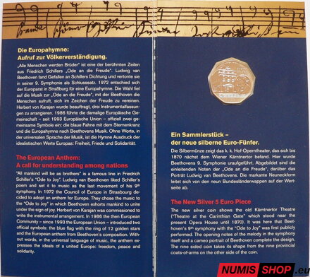 5 eur Rakúsko 2005 - Európska hymna - folder