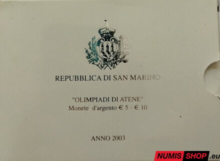 5 + 10 euro San Maríno 2003 - Olympic Games Athens 5 + 10 euro San Maríno 2003 - Olympic Games Athens