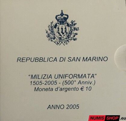 10 euro San Marino 2005 - Milizia Uniformata - PROOF