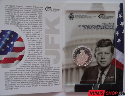 5 euro San Marino 2013 - J. F. Kennedy - PROOF