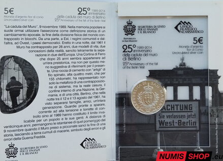 5 euro San Marino 2014 - Pád Berlínskeho múru