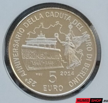 5 euro San Marino 2014 - Pád Berlínskeho múru