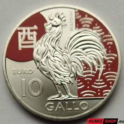 10 euro San Marino 2025 - Chinese Lunar - Gallo (Kohút)