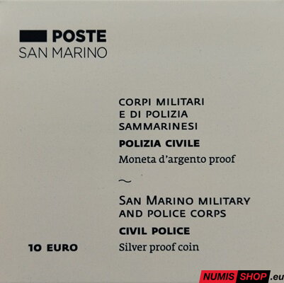 10 euro San Marino 2025 - Polizia Civile - PROOF