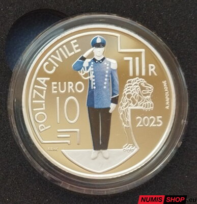 10 euro San Marino 2025 - Polizia Civile - PROOF