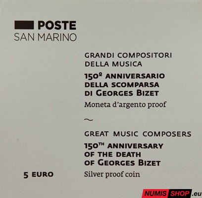 5 euro San Marino 2025 - Georges Bizet - PROOF