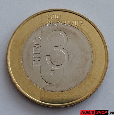 Slovinsko 3 euro 2010 - Svetové hlavné mesto knihy - UNC
