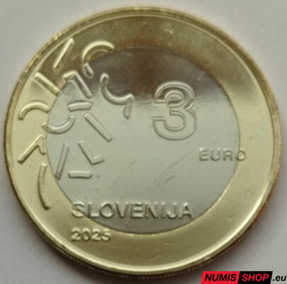 Slovinsko 3 euro 2025 - Európske hlavné mesto kultúry - Nova Gorica - UNC
