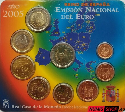 Sada Španielsko 2005 blister + pamätné 2-euro