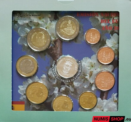 Sada Španielsko - 2014 - Extremadura + pamätné 2-euro Sada Španielsko - 2014 - Extremadura + pamätné 2-euro