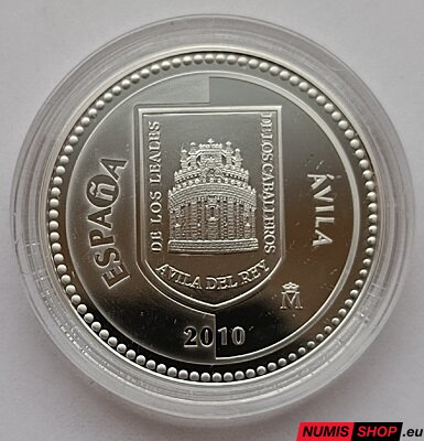 Španielsko 5 euro 2010 - Ávila - PROOF