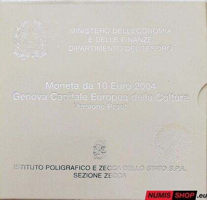 Taliansko 10 euro 2004 - Európske hlavné mesto kultúry - Janov - PROOF
