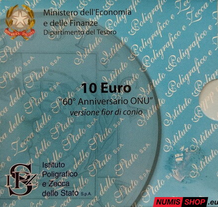 Taliansko 10 euro 2005 - 60 rokov OSN - BU